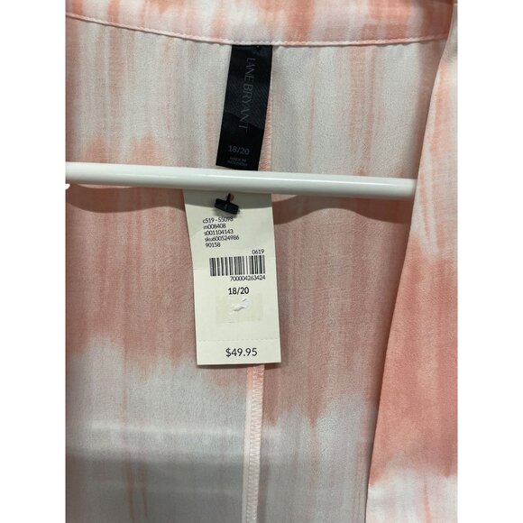 Lane Bryant Tie-Dye Open Front Kimono Cardigan 18/20 Peach Lightweight Flowy - Picture 5 of 6